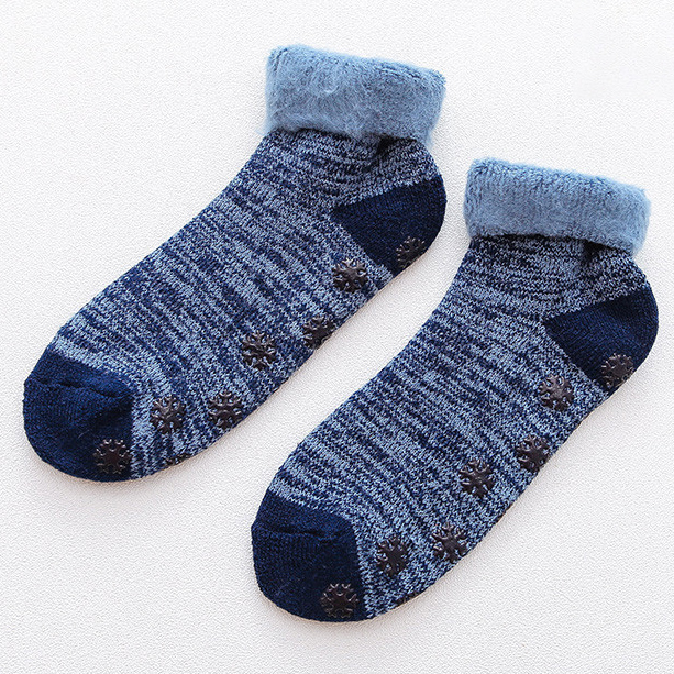 Slipper Socks Ankle Winter Thick Velvet Warm Sleep Silicone Non-slip Floor Socks Snow Fluffy Fuzzy Socks